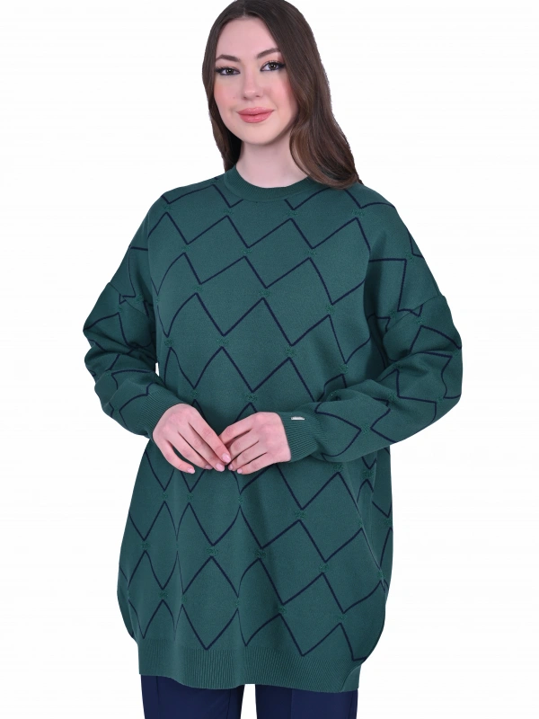 İNVEE 7091 Desenli Triko Tunik - Benetton
