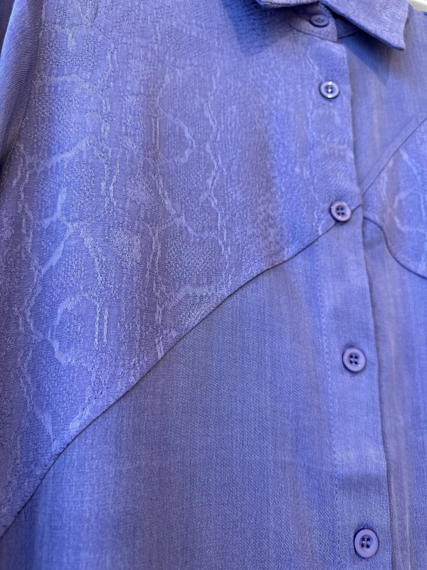 İNVEE 7032 İpek Qupra Gömlek Elbise - Mor