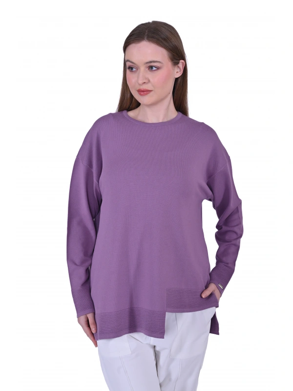 İNVEE 6859 Kısa Triko Tunik - Lila