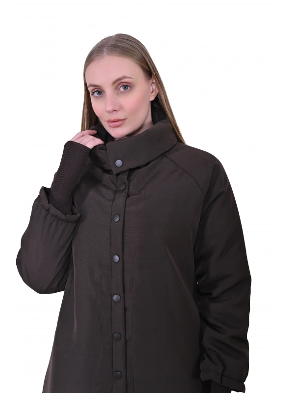 İNVEE 6871 Koyu Kahve Su Geçirmez Mont