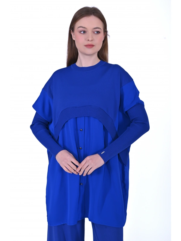 INVEE 6883 Kumaş/Triko Sax Tunik