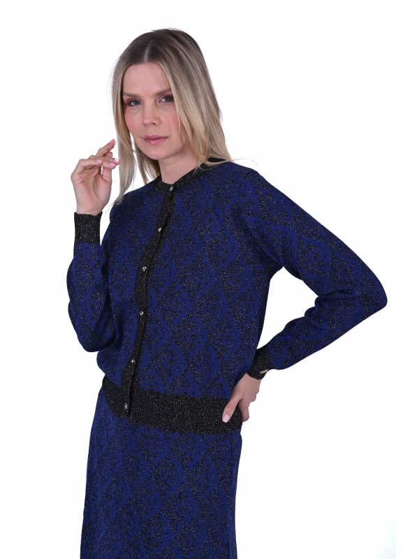 İNVEE 6951 Yün Karışımlı Triko Takım - Sax