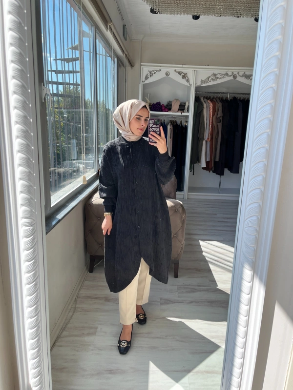 İNVEE 6982 Siyah Modal Tunik