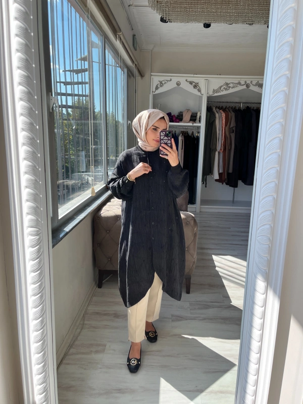 İNVEE 6982 Siyah Modal Tunik