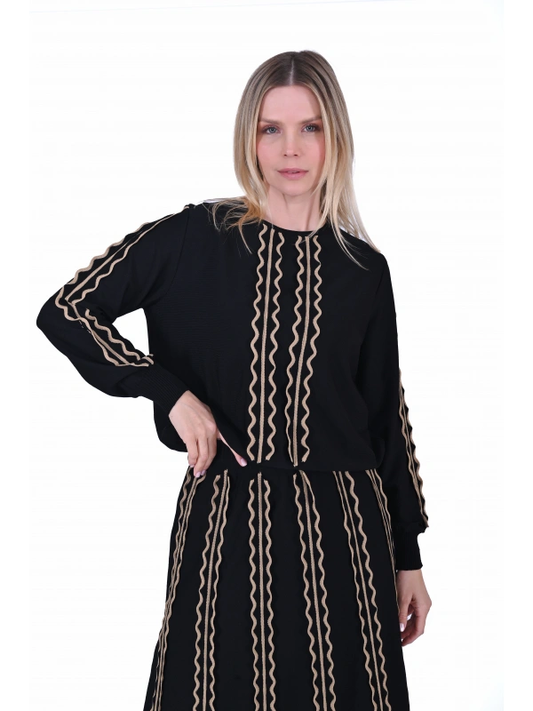 İNVEE 6992 Triko Takım - Siyah