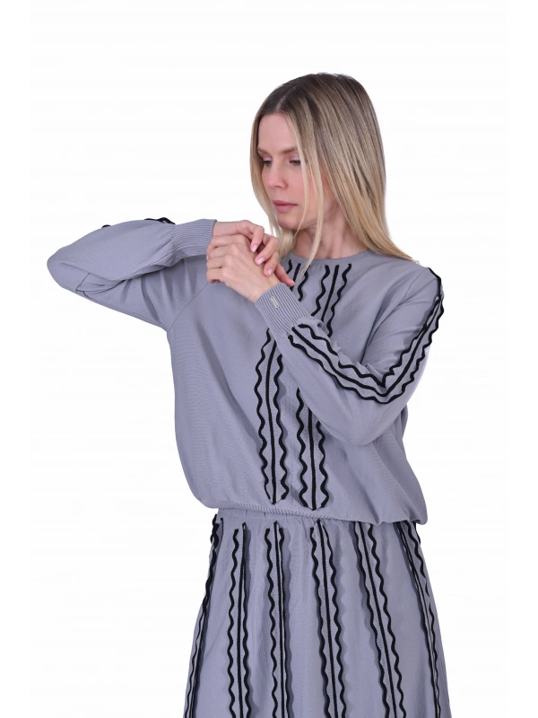 İNVEE 6992 Triko Takım - Gri