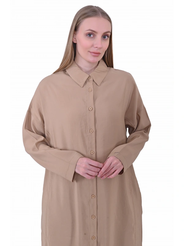 İNVEE 7010 Uzun Gömlek - Camel