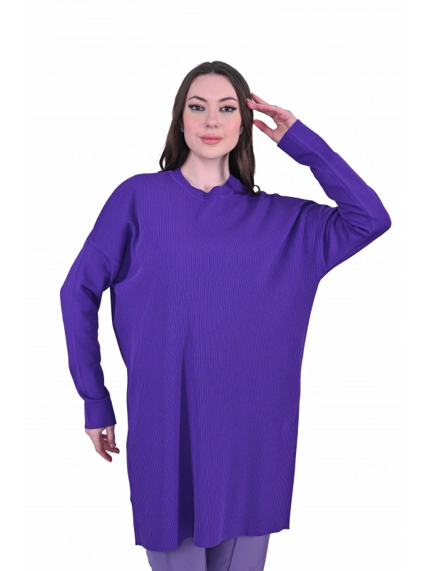 İNVEE 7014 Triko Tunik - Mor