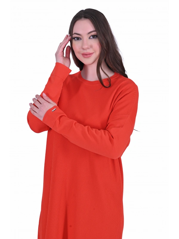 İNVEE 7014 Triko Tunik - Oranj