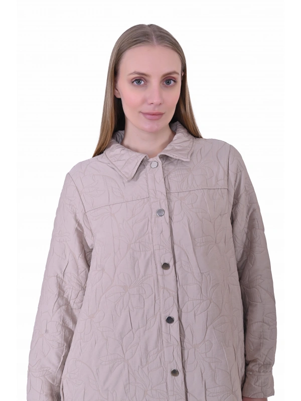 İNVEE Çıtçıt Kapamalı Kapitone Kap - Bej