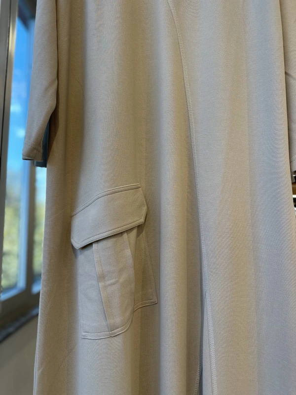 İNVEE Cepli İki İplik Elbise - Bej