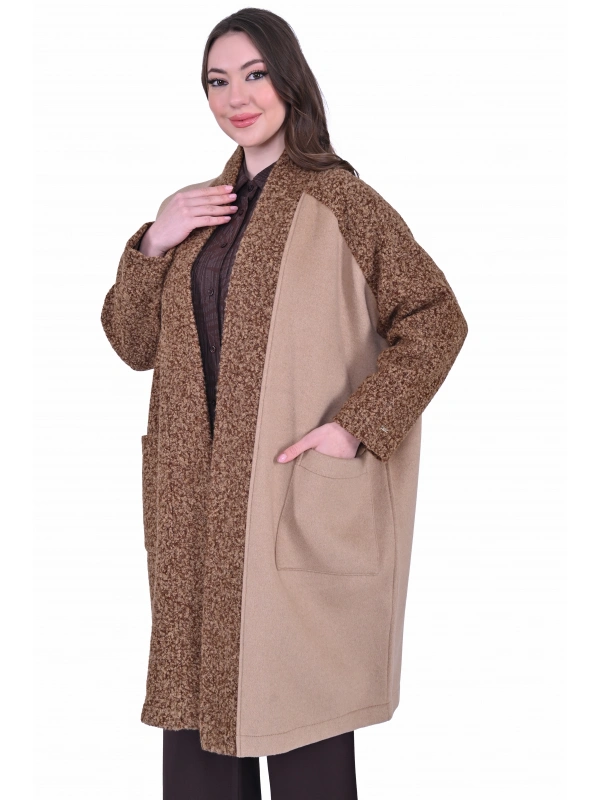 İNVEE 7054 Yün Karışımlı Kahverengi Kaşe Kap