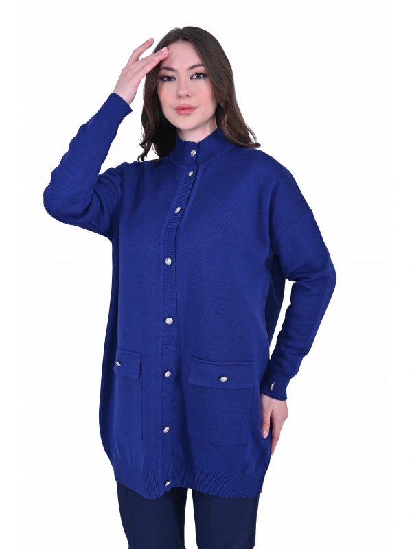 İNVEE 7070 Yün Karışımlı Triko Hırka - Parlament