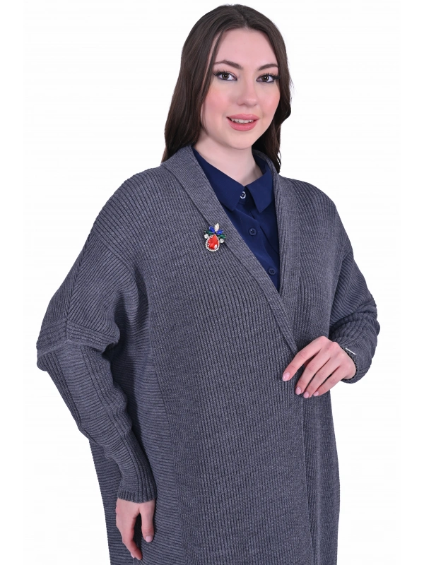 İNVEE 7077 Yün Karışımlı Gri Hırka