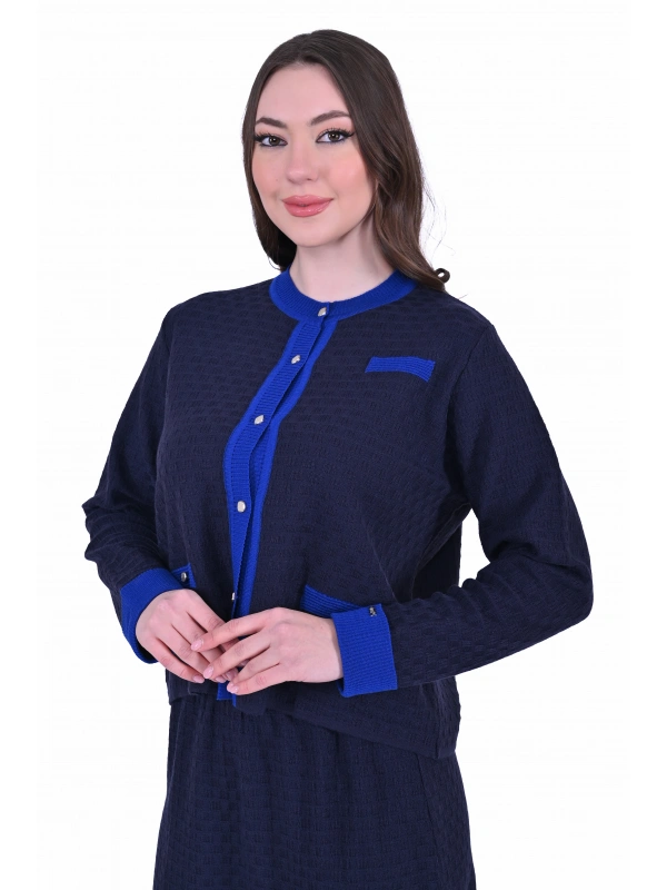 İNVEE 7080 Yün Karışımlı Triko Takım - Lacivert
