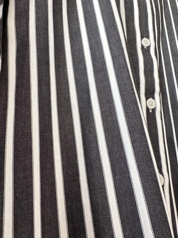 İNVEE Çizgili Uzun Gömlek - Siyah