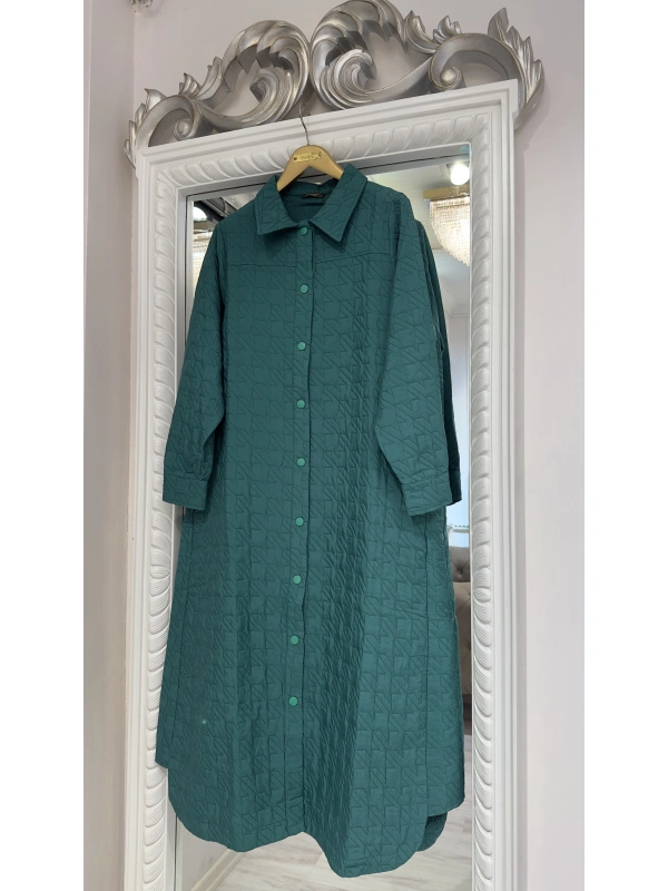 İNVEE Çıtçıt Kapamalı Kapitone Kap - Zümrüt