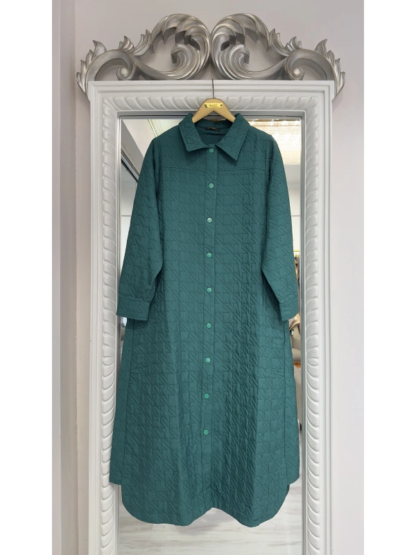 İNVEE Çıtçıt Kapamalı Kapitone Kap - Zümrüt