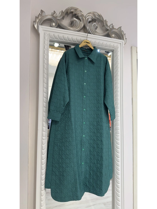 İNVEE Çıtçıt Kapamalı Kapitone Kap - Zümrüt