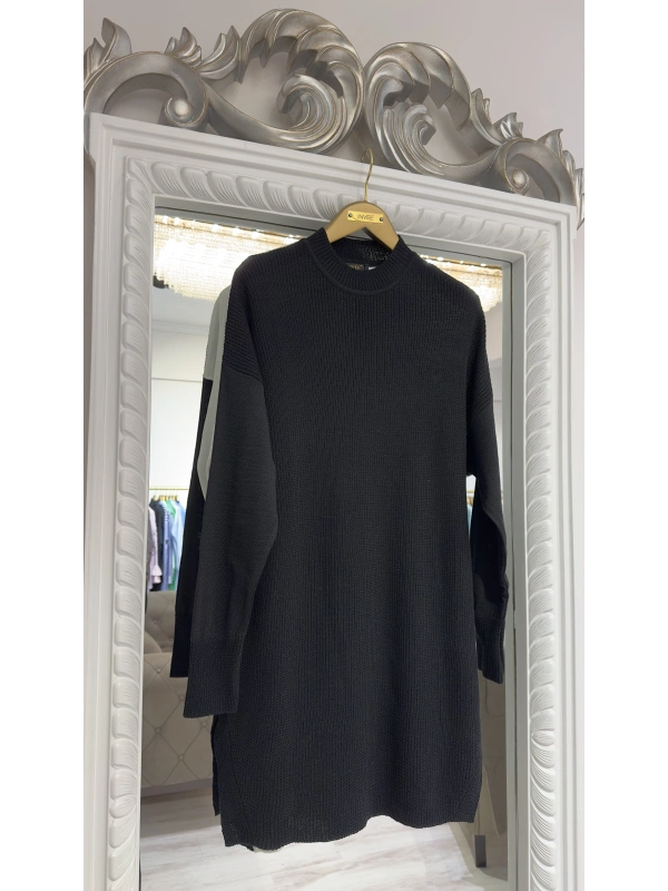 İNVEE Yün Karışımlı Kazak - Siyah-Beyaz