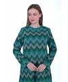 İNVEE 6838 Yeşil Triko Elbise