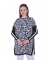 İNVEE 6872 Labirent Desen Triko Tunik - Antrasit