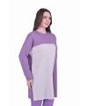 İNVEE 7062 Taş Baskılı Triko Tunik - Mor