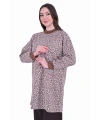 İNVEE 7067 Leopar Desenli Kahverengi Tunik