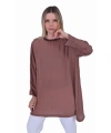İNVEE 7104 Rahat Kalıp Caz Tunik - Kahve