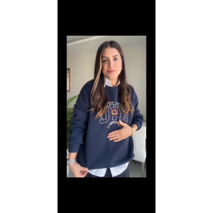 3 İP ŞARDONLU OVERSİZE SWEATSHİRT