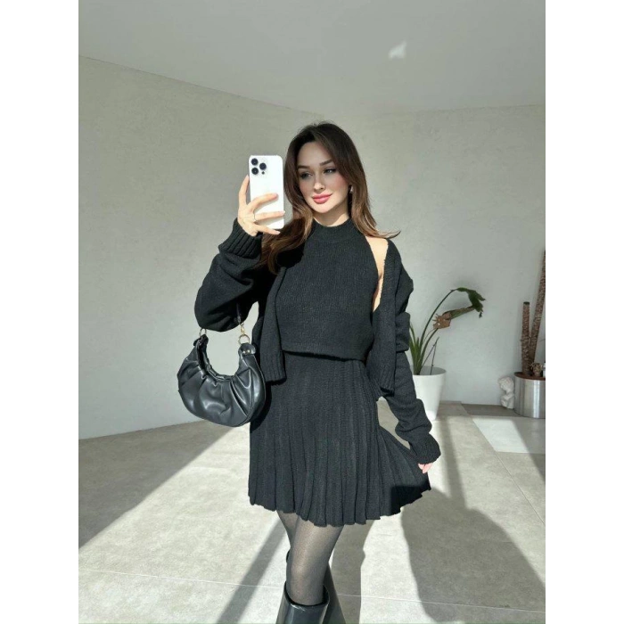 3LÜ SİYAH TRİKO TAKIM