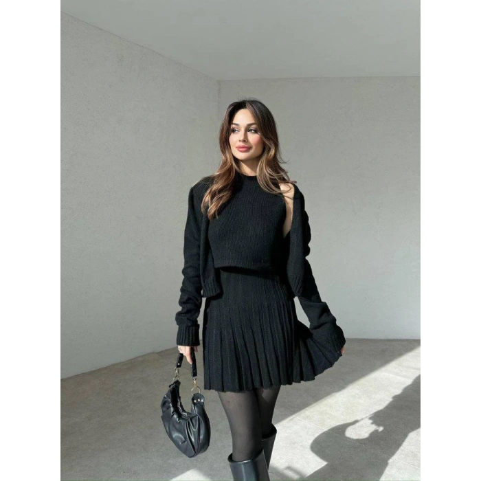 3LÜ SİYAH TRİKO TAKIM