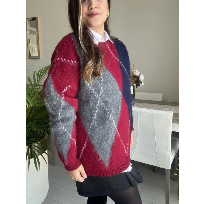 BAKLAVA DESEN PREMİUM SAKALLI KAZAK