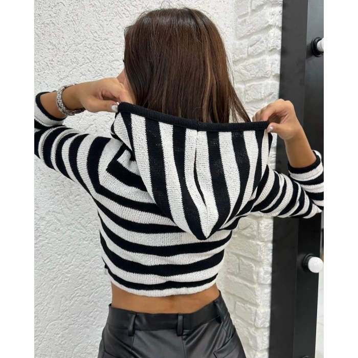 ÇİZGİLİ CROP BLUZ