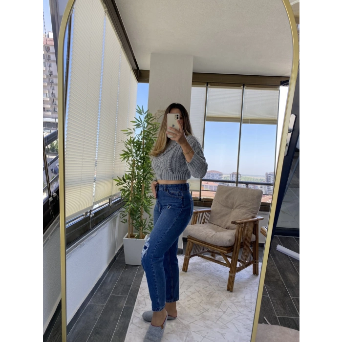 GRİ RENK KROP KAZAK