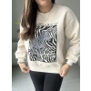 ZEBRA DESEN BEJ SWEAT