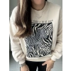 ZEBRA DESEN BEJ SWEAT