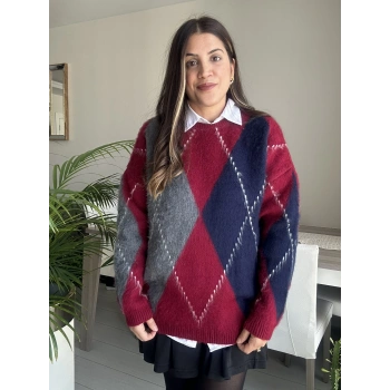 BAKLAVA DESEN PREMİUM SAKALLI KAZAK