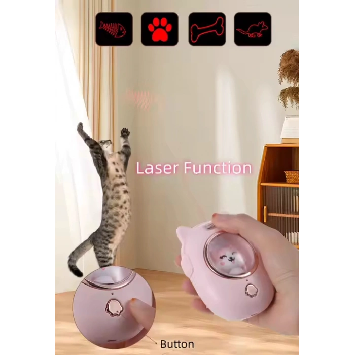 2’si 1 Arada Lazer ve Kedi Tarağı – Yumuşak Silikon Masaj Tarağı ve Kedi Oyuncağı