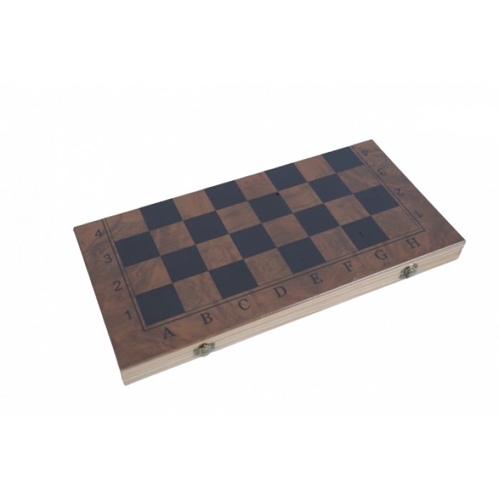 3ü 1 Arada Ahşap Satranç, Dama ve Tavla Seti - Orta Boy