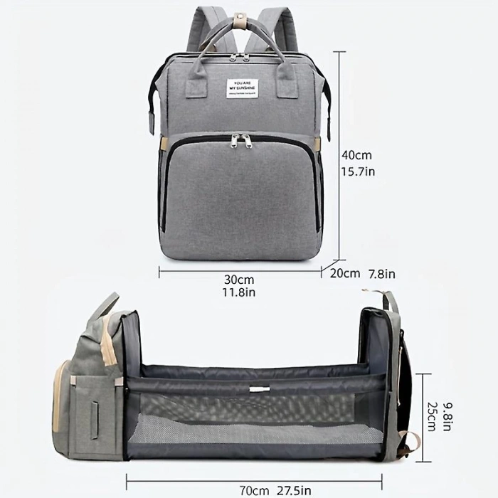 Anne Bebek Bakım Çantası Portatif Çanta Beşik