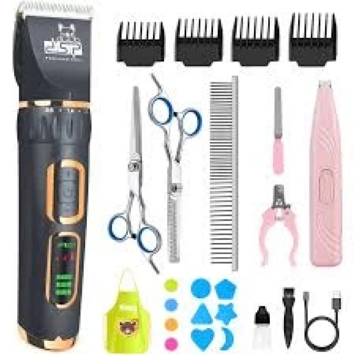 Profesyonel Evcil Hayvan Tıraş Makinesi Seti – Kedi & Köpek Bakım Seti