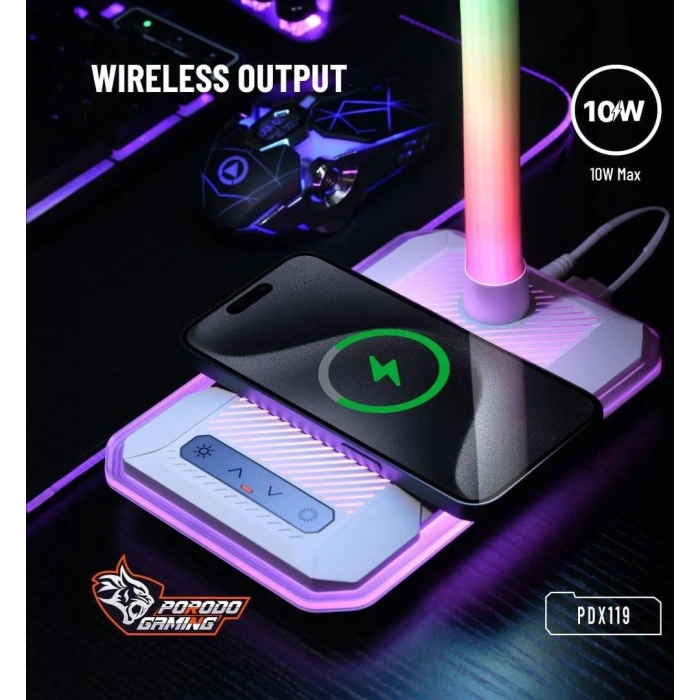 Porodo Gaming RGB Masa Lambası ve Şarj İstasyonu