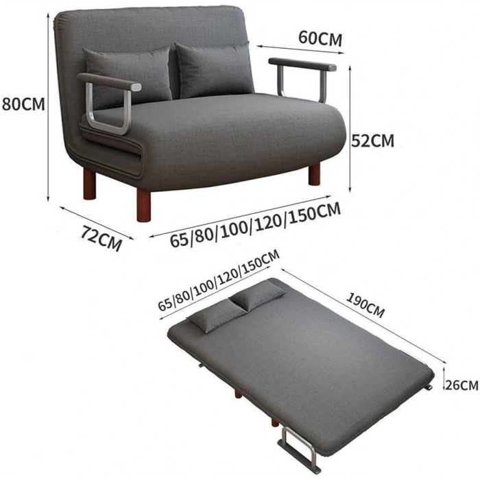 2 Kişilik Pratik Çekyat Koltuk