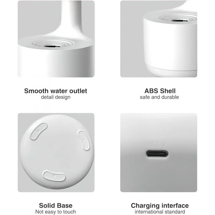 Anti-Gravite Ultrasonik Hava Nemlendirici – Soğuk Buhar 800 ml LED Gösterge Saatli, Ultra Hafif