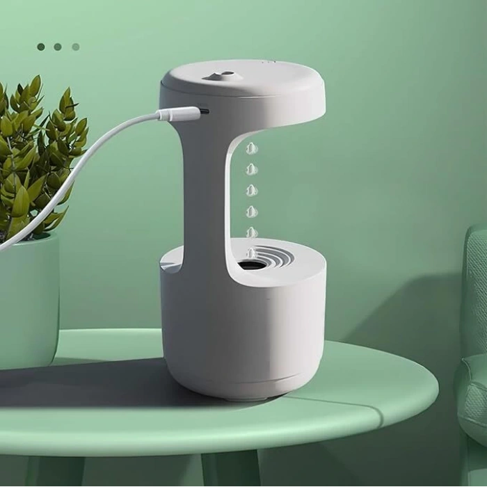 Anti-Gravite Ultrasonik Hava Nemlendirici – Soğuk Buhar 800 ml LED Gösterge Saatli, Ultra Hafif