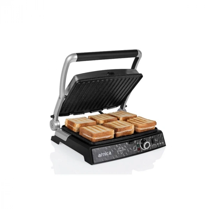 ARNICA Diamond Granit Izgaralı Tost Makinesi - Inox/Rose/Siyah