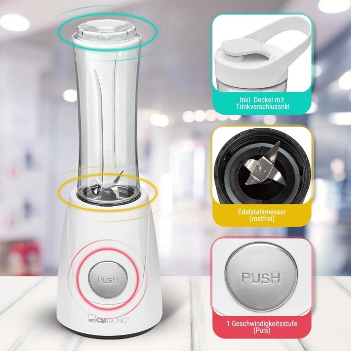 CLATRONIC 2si 1 Arada Smoothie Makinesi & Taşıma Termosu (250 W)