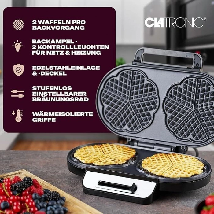 CLATRONIC Waffle Makinesi (İkili)