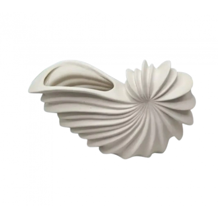 Deniz Kabuğu Tasarımlı Seramik Vazo